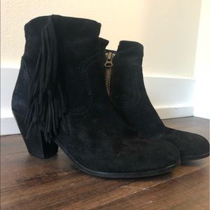 Sam Edelman Black Fringe Booties